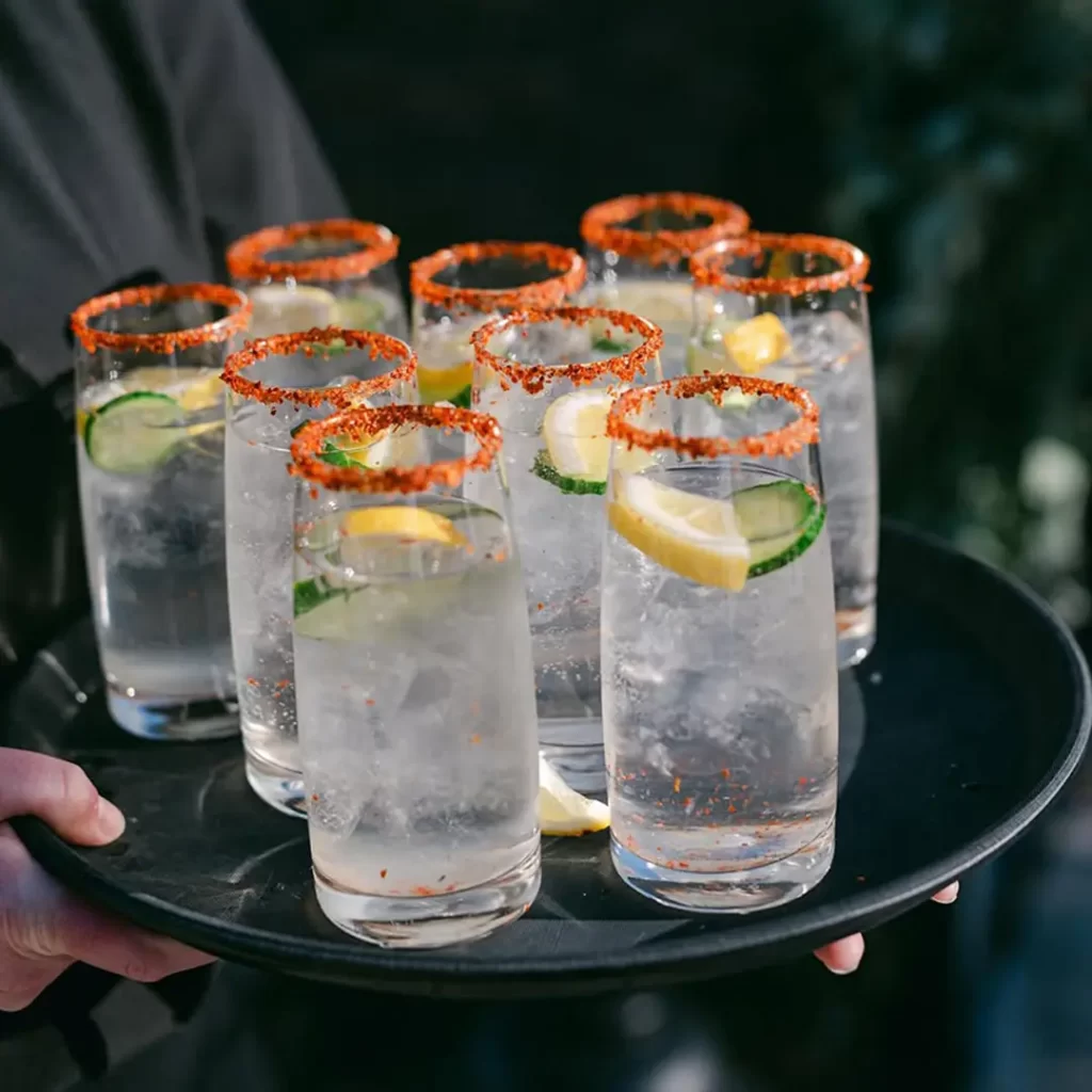 Bartender serving mocktails for non-alcoholic wedding guests