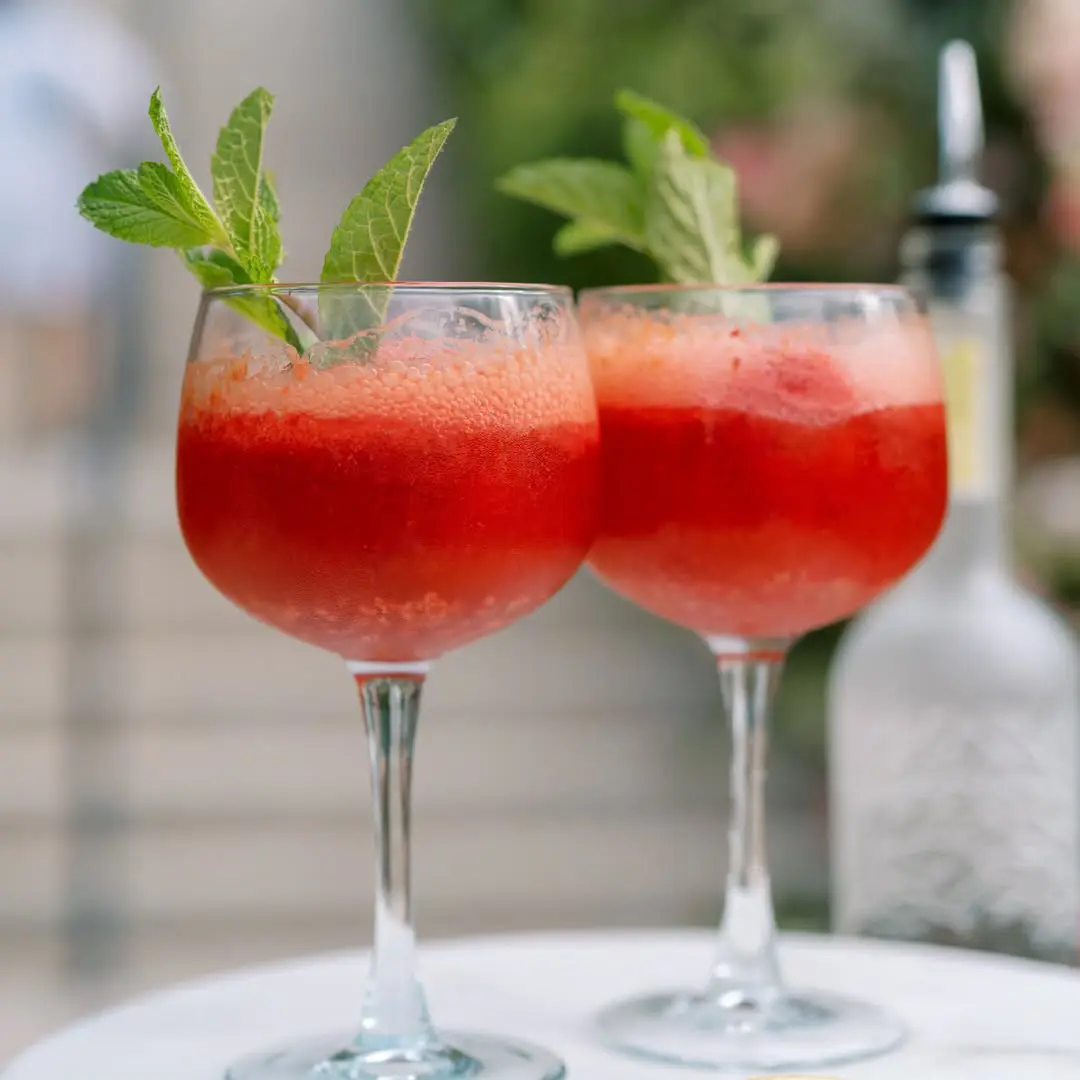 Fresh mint cocktail garnish by professional bartender.