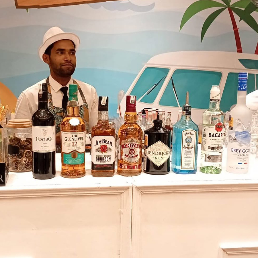 Wedding bar service at luxury resort venue in Goa